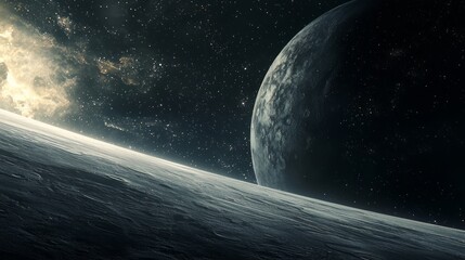 Enigmatic Monolith Orbiting Gas Giant in Cinematic Ultra-Detailed Image