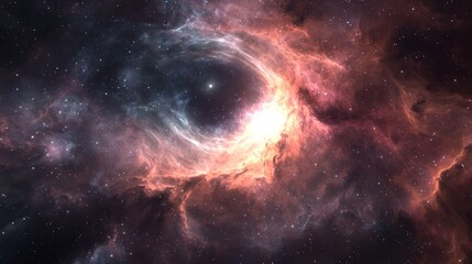 Fototapeta premium Dark Silhouette Drifting in Front of Swirling Nebula Cinematic Image