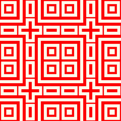 Squares, rectangles, crosses background. Geometric ornament. Quadrangles backdrop. Polygons wallpaper. Checks motif. Digital paper. Textile print. Web design. Abstract image. Seamless pattern. Vector