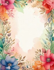 Obraz premium Watercolor Floral Wedding Invitation Background