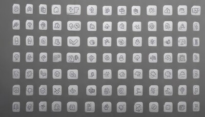 Grey background contact icons for business card layout,  information, icons