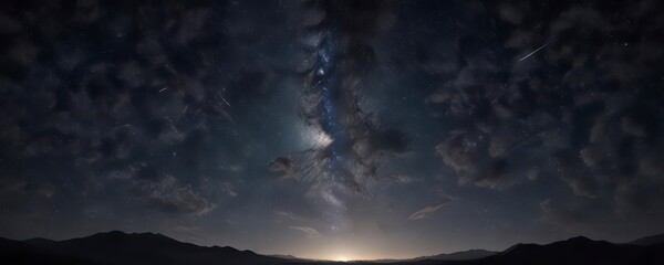 Starry night sky with a lone celestial body against the dark canvas of space, stars,  galaxy,  celestial