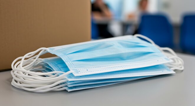 Stack of Disposable Face Masks