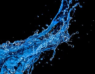 Close-up of a dynamic water splash against a dark background.