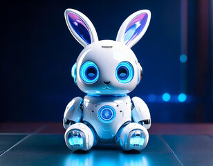 AI generated image of a toy robot rabbit.