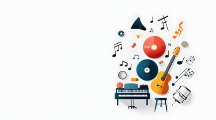 Fototapeta premium Musical Instruments and Notes Celebrate Harmony