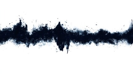 Abstract Dark Ink Wash Horizontal Brush Stroke