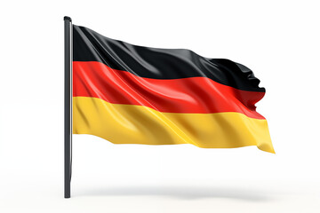 Obraz premium German flag on a white background, showcasing the iconic black, red, and gold tricolor design, perfect for cultural projects, educational materials, patriotic themes, or digital and graphic. Png