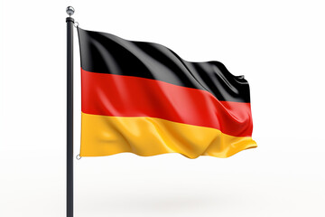 Obraz premium German flag on a white background, showcasing the iconic black, red, and gold tricolor design, perfect for cultural projects, educational materials, patriotic themes, or digital and graphic. Png