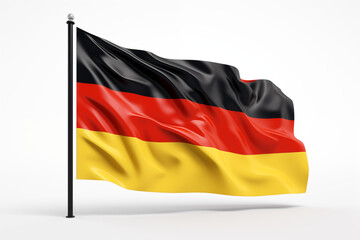 Obraz premium German flag on a white background, showcasing the iconic black, red, and gold tricolor design, perfect for cultural projects, educational materials, patriotic themes, or digital and graphic. Png