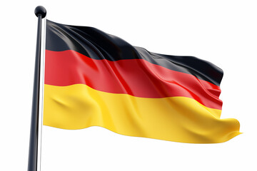 Naklejka premium German flag on a white background, showcasing the iconic black, red, and gold tricolor design, perfect for cultural projects, educational materials, patriotic themes, or digital and graphic. Png