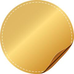 Golden round sticker