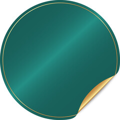 Green round sticker
