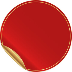 Red round sticker