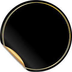 Round sticker with golden edge