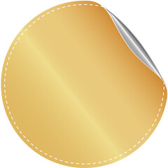 Golden round sticker