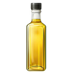Transparent oil bottle with golden liquid inside