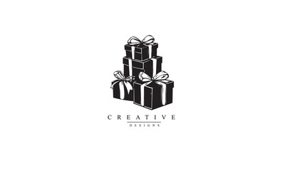 Gift boxes vector icon black design white background