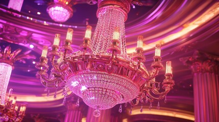 Illuminated Elegance: Artistic Casino Chandelier with Sparkling Crystals and Intricate Details