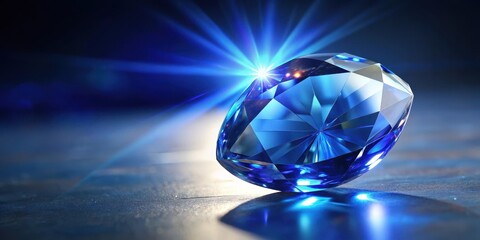 Blue glass sapphire shining in the light, sapphire, blue, glass, crystal, shiny, vibrant, translucent, gemstone, jewelry