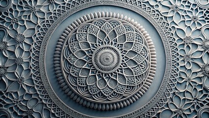 Close-up of intricate circular patterns on gray surface, texture, design, abstract, background, round, detail