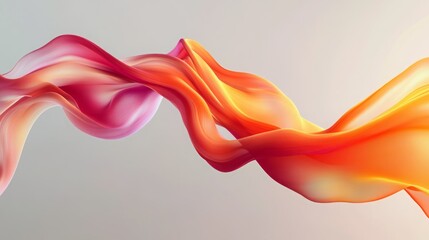 Obraz premium Abstract Flowing Fabric. Warm color palette. Pink, orange, and yellow hues.