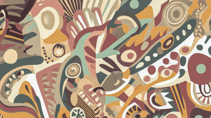 Fototapeta premium Abstract Swirl Pattern Wallpaper with Pastel Tones