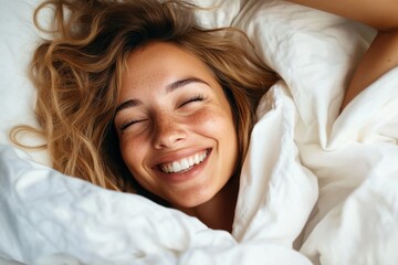 Joyful morning moments filled with laughter and warmth in a cozy bed