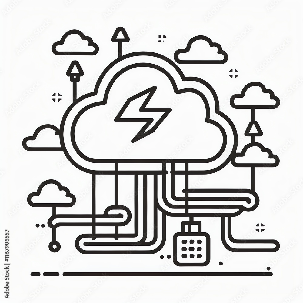 Poster cloud computing: a linear art design of energy and data flow