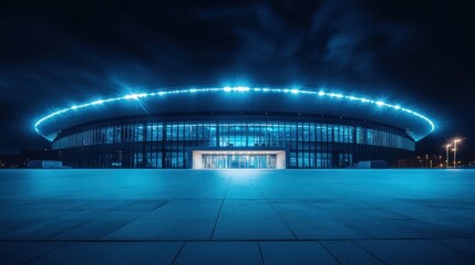 Obraz premium Modern Arena Illuminated at Night
