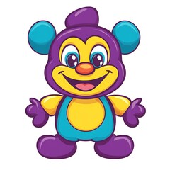 Obraz premium Playful cartoon bear character fun design graphic art colorful digital