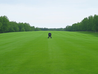 Baby Stroller Adventure Up a Park's Green Hill: Another Peaceful Scene
