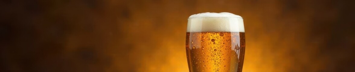 Golden cream ale poured into a glass, subtle head, foam, craft beer