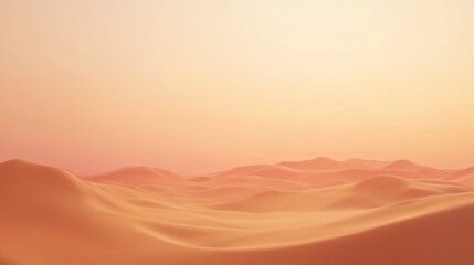 Ethereal Sunset in a Futuristic Desert Landscape with Hovering Shapes