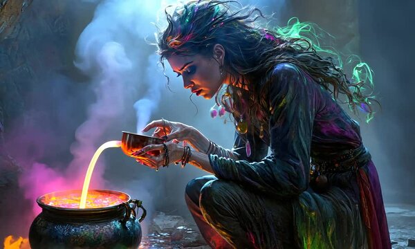 Enchanted Witchcraft: A Mystical Potion Brewing