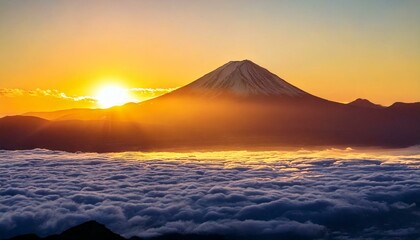 朝方の富士山近辺の雲がかった写真 神秘的 開運