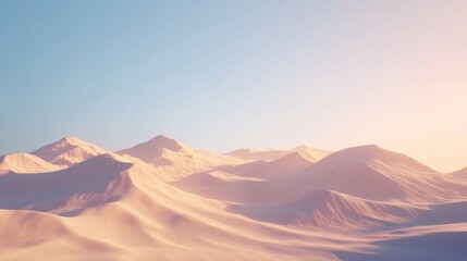 Naklejka premium Futuristic Desert Landscape with Advanced Frameworks Emerging from the Sand at Low-Angle Illumination