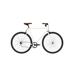 Fototapeta premium Retro Bicycle in Colorful Scheme on Pure White Background