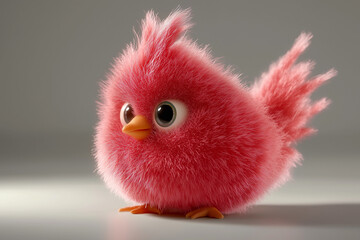 Poulet rose en peluche