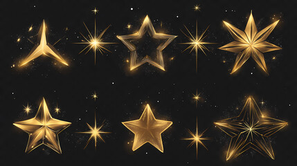 Obraz premium Star icons collection isolated over transparent background, png illustration. Starshade. Illustration