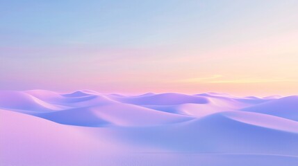 Ethereal Futuristic Desert Landscape with Soft Pastel Dunes and Subtle Luminous Threads