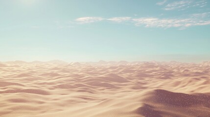 Tranquil Futuristic Desert Landscape with Subtle Metallic Shards Glinting - Ultra-Detailed Sandy Hues Transition