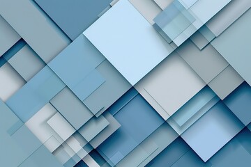 Fototapeta premium Abstract geometric design with overlapping squares in shades of blue. Modern and clean aesthetic.