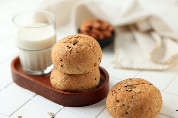 Small Round Sourdough Bread with Various Seeds