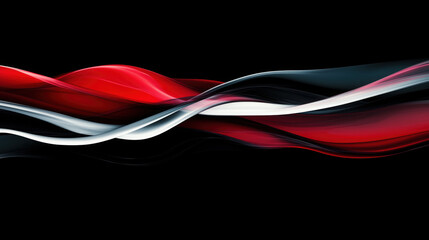 Abstract 3D Flowing Liquid-Like Wave Textures in Red, Black, and White Gradient background wallpaper