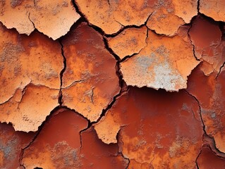 Obraz premium Cracked Reddish-Brown Surface Texture