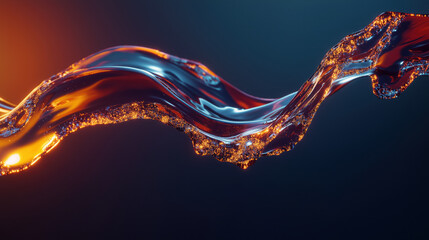Abstract 3D Flowing Liquid-Like Wave Textures in Red, Orange, and Gold Gradient background wallpaper