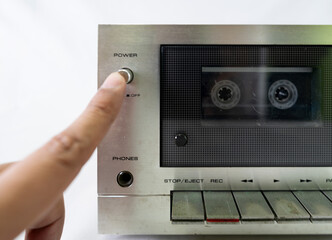 Obraz premium Professional Equipment Tape Deck for Cassette Tape with Multiple Controls