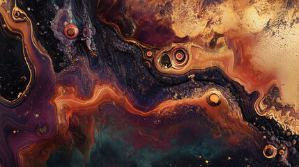 Abstract 3D Flowing Liquid-Like Wave Textures in Red, Orange, and Gold Gradient background wallpaper