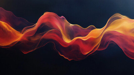 Abstract 3D Flowing Liquid-Like Wave Textures in Red, Orange, and Gold Gradient background wallpaper